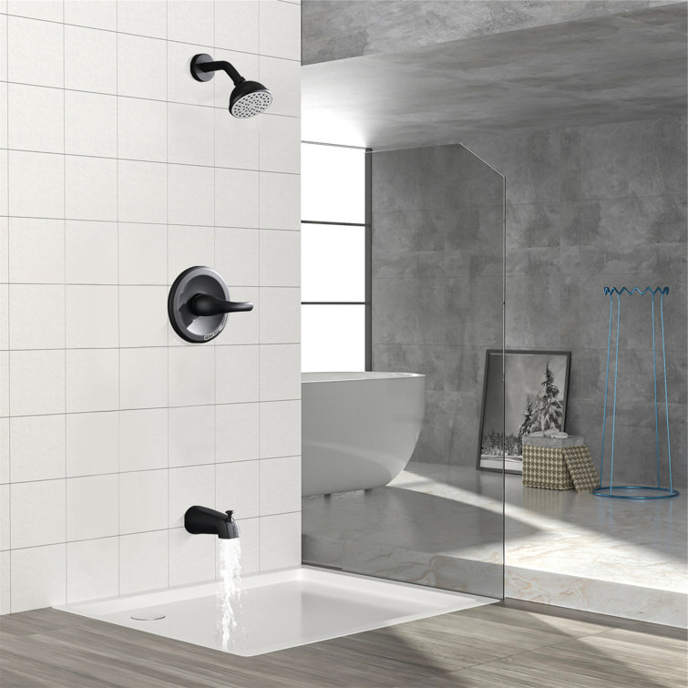 MAXWELL SingleHandle Tub And Shower Trim Kit, Matte Black Shower